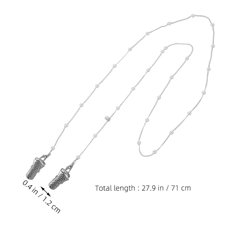 2Pcs Pearl Beaded Eyeglass Cha - Mask Chain Holder ulasan dan harga