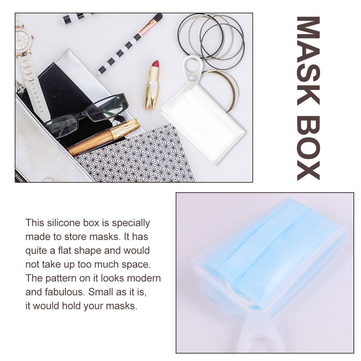 2Pcs Flat Silicone Mask Storag - Face Mask Storage Box ulasan dan harga
