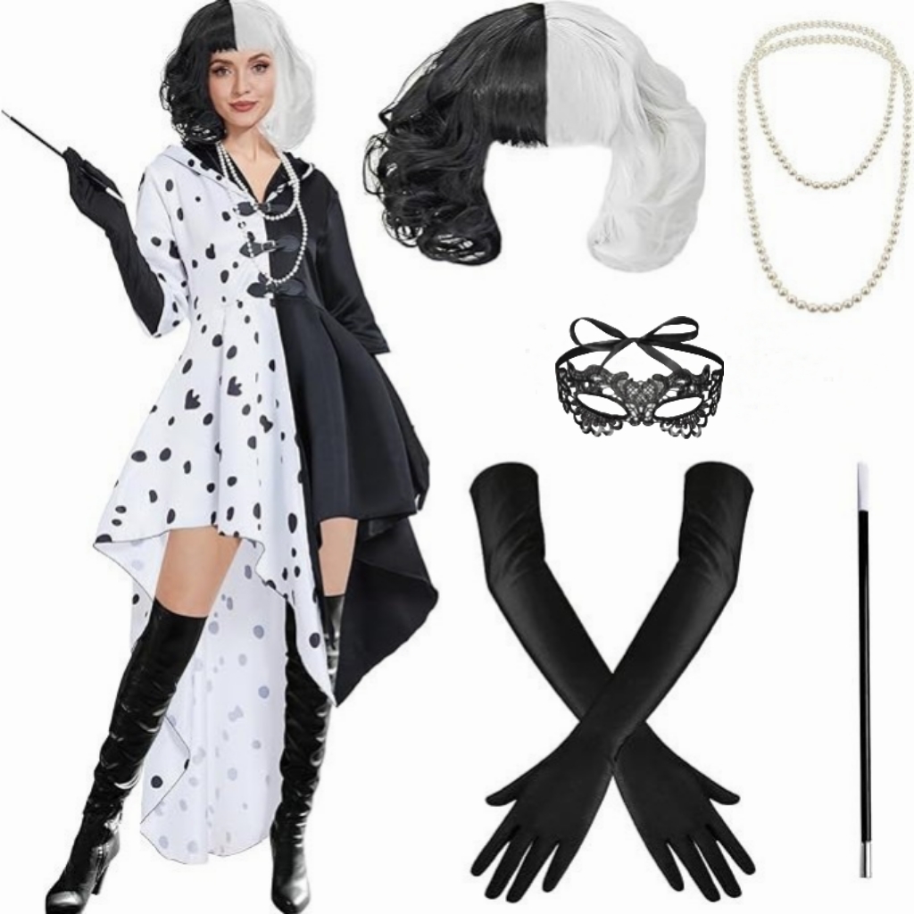 Women Inspired Cruella Cosplay - Black Face Mask Pack ulasan dan harga